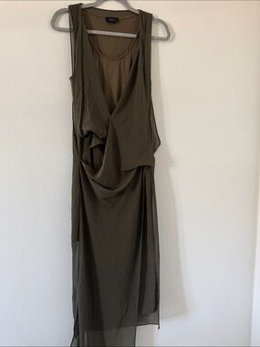 MAAC London Olive Draped Maxi Dress
